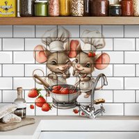 Cartoon Mouse Chef Wall Sticker Kitchen Decor Removable Self-Adhesive Vinyl Art For Kids Room Cafe Wall Decals