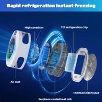TH12 Phone Cooler AI Intelligent Temperature Control Semiconductor Cooling Fan Radiator for iPhone Android Gaming