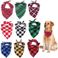 Fashion Plaid Dog Bandana Washable Cotton Pet Triangular Scarf Bow Tie Collar Puppy Cat Dog Bib Accessories