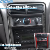 Real Carbon Fiber Car Accessories Center Console Frame Trim Cover Soft Sticker For Ford Mustang 4th Gen 2001 2002 2003 2004