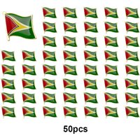 1-3-5-10-50-100pcs Guyana Badge Brooch Natinal Lapel Pins Flag Lapel Pins Country Flag Badge
