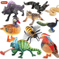 Oenux Wild Crocodile Chameleon Lizard Snake Mandarin Model Action Figures Solid PVC Animal Figurine Educational Toy Kids Gift