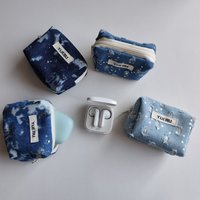 Portable Coin Purse, Earphone Case, Card Holder, Coin Pouch, Lipstick Bag, Stylish Denim Blue, Multifunctional Storage Bag, a Great Gift, Suitable for Home and Travel Use