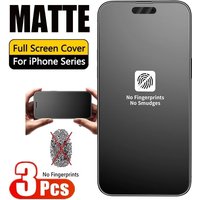 1-3Pcs Anti Fingerprint Matte Tempered Glass For iPhone 17 16 16e 15 14 11 12 13 Pro Max Air 7 8 Plus 13 Mini X XS Max XR SE 2 3