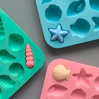 16 Cavity Shell Conch Starfish And Other Shaped Silicone Molds DIY Candy Mousse Pastry Pudding Chocolate Cake Baking Mold