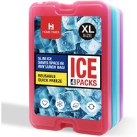 4 Ice packs for Lunch Box, Freezer Ice packs Slim Long Lasting Cool packs for Lunch Bags and Cooler