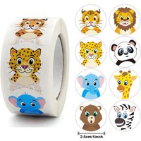 100-500pcs 1inch Cartoon Animal Children Sticker Label Thank You Cute Toy Game Sticker DIY Gift Sealing Label Decoration Supp
