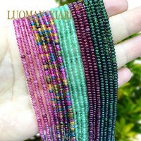 3mm Natural Stone Abacus Tourmaline Emerald Ruby Chalcedony Rondelle Spacer Beads for Jewelry Making DIY Bracelets Accessories