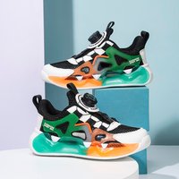 A pair of children's sports shoes, with a wear-resistant sole and a convenient rotating buckle design for a casual styleYX-DK55