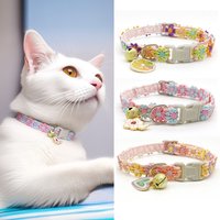 1Pcs Cute Colorful Lace Flower Cat Collar With Bell Soft Adjustable Pet Necklace For Kitten Small Puppy Daily Decor Accessories