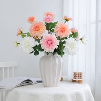 5Pcs/lot High-grade Feel Moisturizing Dahlia Real Touch Artificial Flowers Wedding Decor Home Party Table Decor Floral Wholesale
