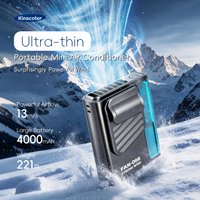 4000mAh Newest Multi-functional Mini Cooling Fan USB Outdoor Hanging Waist Fan 5 Speed Digital Display Portable Rechargeable Fan