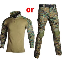 Uniform Men Women Outdoor Airsoft Paintball Clothing Tactical Camouflage Shirts Cargo Pants with Elbow / Knee Pads