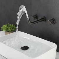 Bathroom Brushed Gold Bathroom Basin Cold And Hot Brass Sink Mixer Sink Tap Single Handle Wall Mounted Water Tap