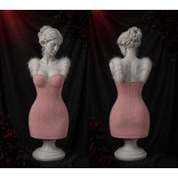 【Fragments.One choice, no more choices.】Vintage Faux Fur Strap Mesh Rhinestone Bodycon Women's Dress