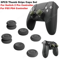 6PCS For Switch 2 Pro/PS5/PS4 Controller Thumb Grips Caps Set Button Stick Cover Gamepad Joystick Cap Gaming Accessories