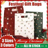 S/M/L 3 Pcs Christmas Eve Gift Box Candy Box Party Gift Candy Bag Portable Flip with Hand Gift Friend Family Party 2024 New Year