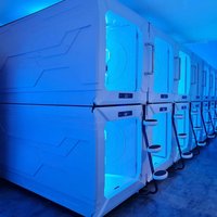 Our new arrival sleep pod camping capsule bed trade pod hotel capsule with LED light