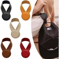Magnetic Hat Clip Leather Strong Magnet Round Multi Purpose Travel Bag Accessory Hat Storage Holder For Travelers Luggage Hanger