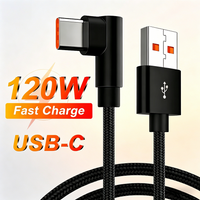 90 Degree Nylon Quick Charging Type C USB Cable For Xiaomi 13T Redmi Note 11T POCO X5 Pro Huawei P50 Honor 200 Lite Braided Wire