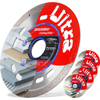 Geinxurn 2/5 Stück Superdünne Diamantsägeblätter für Fliesen (4,5"/5") für Winkelschleifer für 7/8" Schaft Handmarmorschneider