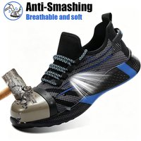 Herren-Sicherheitsschuhe, Stahlkappe, Schlag- und Durchstichsichere Arbeitsschuhe, Atmungsaktive, Bequeme Outdoor-Stiefel