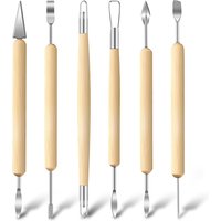6-piece clay tool kit, pottery tools and carving tools, polymer modeling clay cutter sculpture set for carving, ceramics molding