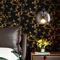 Gold Floral Trees Wallpaper Peel And Stick Gold And Black Vinyl Wall Decor Furniture Self Adhesive Waterproof Cabinet Sticker image 4