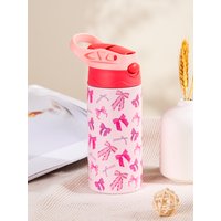 350ml Adult Kids Stainless Steel Straw Thermos Mug With Case Cartoon Bow Leak-Proof Vacuum Flask Thermal Water Bottle Thermocup