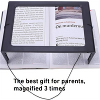 A4 Reading Magnifier 3X Large Full Page With LED Lights Foldable Desktop Magnifying Glass For Seniors Low Vision Book Reading image 4