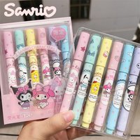 Sanrio 6PCS Highlighter Pens Set Kuromi My Melody Cinnamoroll Hello Kitty Kawaii Fluorescent Markers for School Office