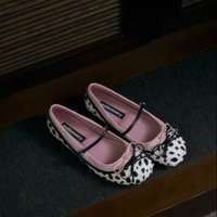 French Flat Bottomed Rotundity Toe Ballet Shoes Fashionable One-piece Belt Mary Jane Shoes Versatile for Women