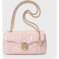 Elegant Quilted Women's Shoulder Bag Glossy Leather Chain Crossbody Purse Vintage Small Handbag for Party Date Daily