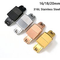 16mm 18mm 20mm Folding Buckle Double Click Butterfly Fast Release Universal CTS Strap Button Solid Stainless Steel Watch Clasp