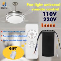 Three-speed fan light remote control universal ceiling fan universal fan speed AC110V/220V adjustment timing function switch DIY
