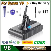 6000mAh Battery For Dyson V8 Replacement Battery 21.6V For Dyson V8 Li-ion Vacuum Cleaner Battery With Pre-Filter v8 Post-Filter