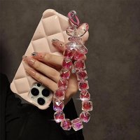 Shiny Crystal Bracelet Mobile Phone Decoration Super Flash Acrylic Butterfly Mobile Phone Chain Girl's Mobile Phone Decoration