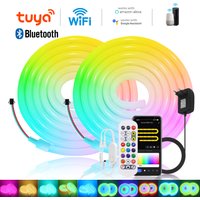 WS2811 Round Neon LED Strip 24V 120LEDs/m 360 Degree RGB Dream Color WiFi Bluetooth APP Remote Control IP67 Flexible Rope Light