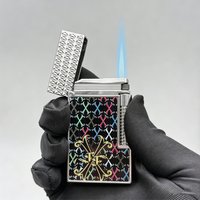 Lighter Double Flame Fuente Torch Luxury Lighter Crisp Loud Side-slip Flint Metal Cigar Accessories Smoking Tools