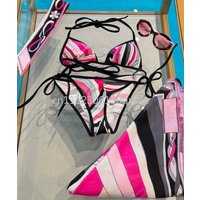 Classic Design Women's Headband Bikini Sets with Letter Signature Logo Designer Brand Lady Sexy Scarf Bikini Sets Beachwear
