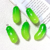 10pcs 16*40mm Simulated Cute Cucumbers Resin Accessories Charms Handmade Jewelry DIY Earring Necklace Keychain