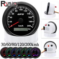 Jauge de compteur de vitesse GPS 60/120/200KMH 85MM, lumière 7 couleurs avec antenne GPS, étanche, pour moto, bateau, voiture, camion