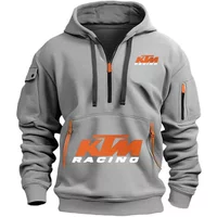 Bluza z kapturem KTM dla entuzjastów sportów outdoorowych, nowa kolekcja 2026, modna bluza męska i damska z krótkim zamkiem i kieszenią, idealna na wiosnę i jesień.
