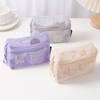 Casual Nylon Storage Pouch Hand-held With Zipper Cosmetic Bag Multipurpose Mesh Mesh Pouch Travel