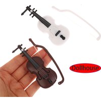 Mini Miniature Violin Simulation Violin Handmade Desktop Violin Decoration Odorless Doll House Accessories