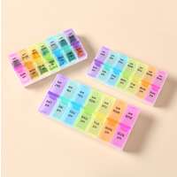 New Hot Portable Weekly Large Pill Organizer Case Box Storage Container 7 Day 2 Times 14 Grids for Vitamin Medicine Fish Oils