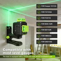 ABS Laser Level Bracket L-Shape 1/4''-20 Threaded Laser Level Adaptor Adjustable Clip 360° Horizontal Rotation