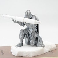 3D Printed Medieval Knight Pen Holder -Style Warrior Statue Desk Organizer Stand Creative Office Decor Stationery Gift