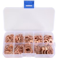 100/200Pcs Copper Sump Plug Washers Set Flat Seal Gaskets O-Ring for M5-M12 Boat Oil Seal Solid Crush Gasket Hardware Kit