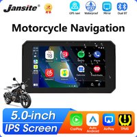 5-Zoll-Motorrad-Navigationsgerät mit drahtlosem CarPlay, Android Auto, Dual-Bluetooth, Moto-Monitor, Unterstützung für TPMS, IPX7 wasserdichtes Display